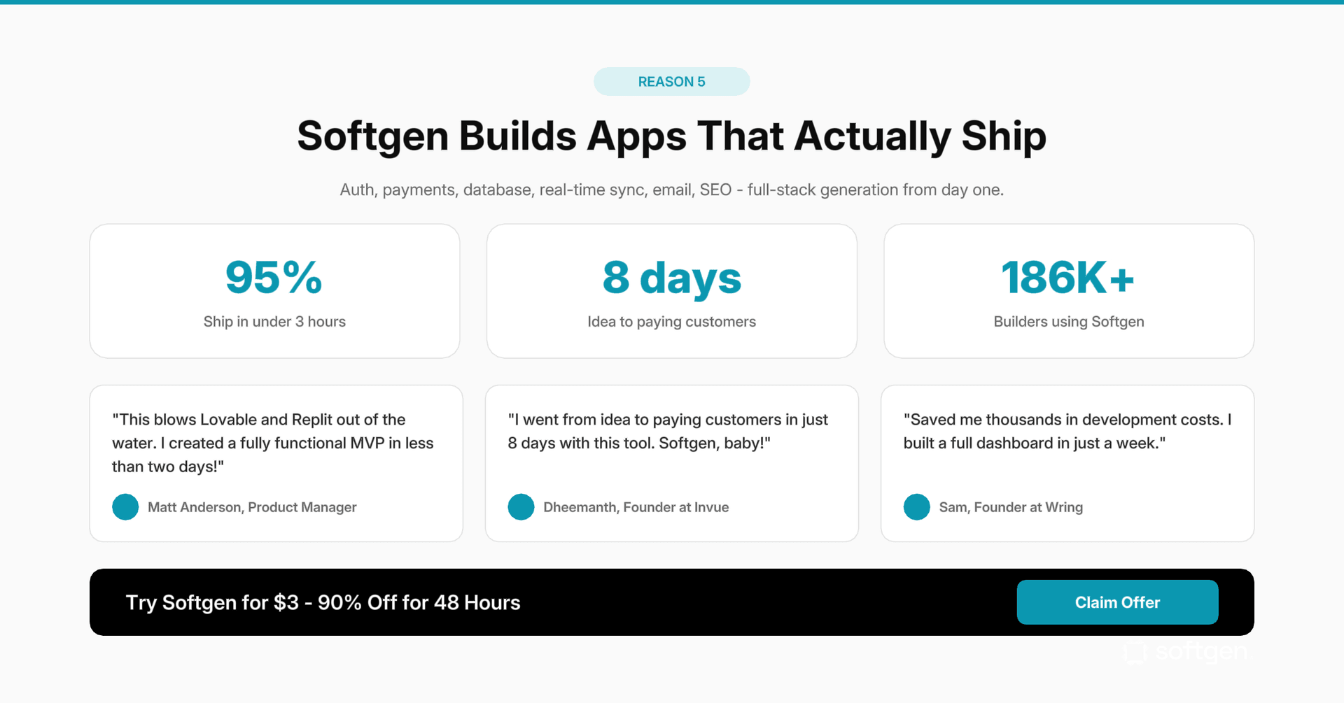 Full-stack apps that actually ship
